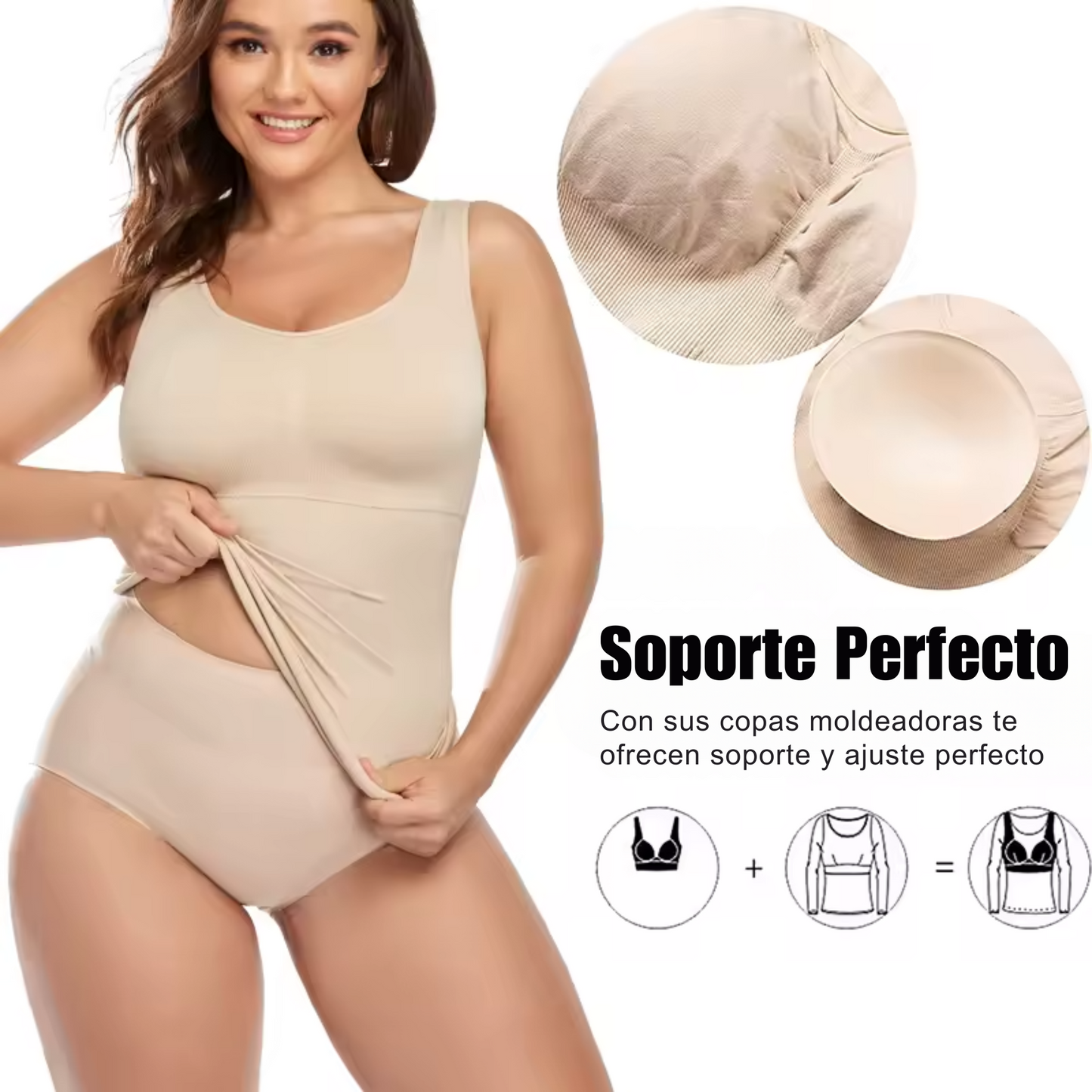 Camiseta Musculosa Reductora Faja Abdominal Modela Estiliza